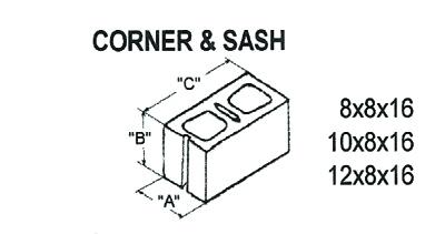 10X8X16 SASH & CORNER BLOCK